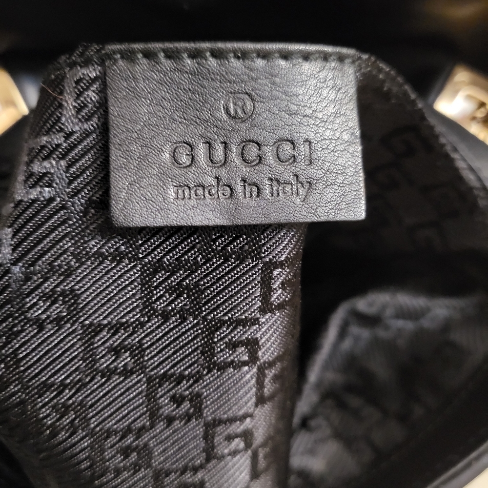 Authenttic Rare vintage Gucci Tom Ford era in black leather with Gold chain bag - Picture 7 of 10